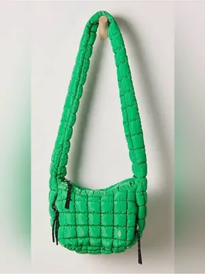Free People Movement Quilted Mini Sling Carryall NWT Green thumbnail 2