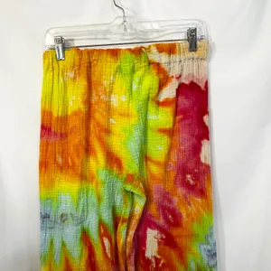 4OUR DREAMERS Medium Gauzy Pants Handmade Tie Dye‎ Elastic Pull On Spiral 901 thumbnail 8