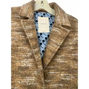 Anthropologie 10 / M Trench Mid Length Coat Jacket Belted Tweed Knit Womens Felt thumbnail 3