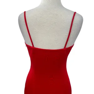 Vintage 90s Cache Gown Braided Twist Front Sweetheart High Slit Crepe Red 8 thumbnail 8