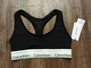 Calvin Klein Black Modern Cotton Racerback Bralette thumbnail 1