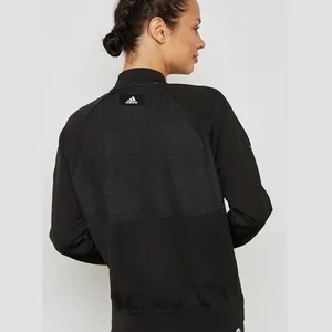 Women’s Black Zip-Front Track Jacket with‎ Stripe Sleeve XS thumbnail 2