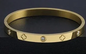 Gold Plated Stainless Steel Clover Love bracelet NWT thumbnail 1
