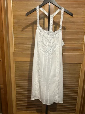 Kersh White Crochet-Trim Mini Dress NWT Size XL thumbnail 2