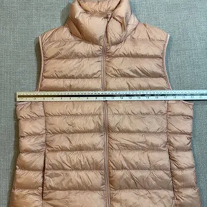 Uniqlo Ultra Light Down Vest Large Peach Pink Puffer Quilted Water Repellent thumbnail 3