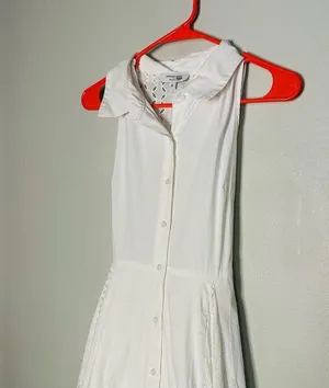 Marissa Webb White Cotton Poplin Sleeveless Button Front Collared Dress Size 6 thumbnail 15
