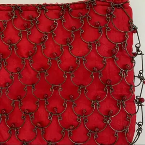 Eye Ful Bag Handbag Purse Red Metal Beaded Party Dressy Small Handbag NEW thumbnail 7