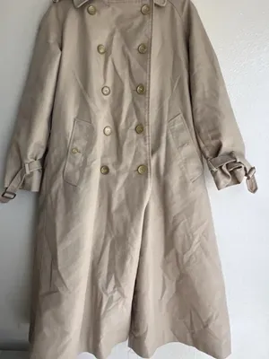 vintage Sears Fashions double button trench coat in beige 1970’s Women’s Sz L thumbnail 7