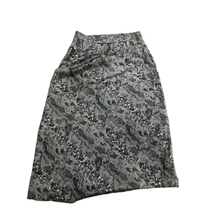 Free People Women's Midi Satin Slip Skirt Snake Skin Print Size 6 Gray thumbnail 2
