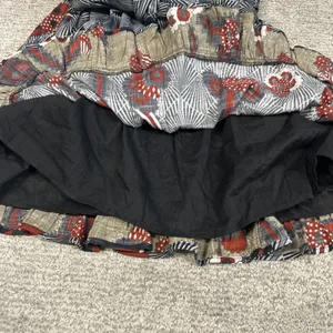Anthropologie LET ME BE Belted Skirt Womens Small A-Line Cotton Mini Boho Lined thumbnail 5
