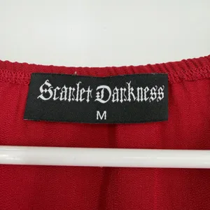 Scarlet Darkness Maxi Dress Women M Red Excellent Lace Up Gothic Victorian Ruche thumbnail 5