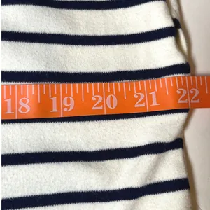 Nautical Stripe Cap Sleeve Top Cotton Blend Blue White Marled Essentials‎ L thumbnail 7