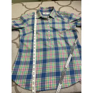 Vineyard Vines Plaid Popover Shirt Blue Pink Green Button Front Long Sleeve SZ 6 thumbnail 8