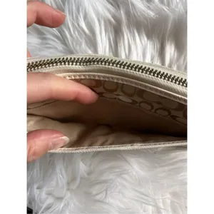 Coach tan and white wallet size 8x4 signature c thumbnail 3