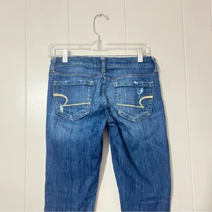 American Eagle 77 Skinny Distressed Jeans Low Rise Blue Size 2 Regular thumbnail 5