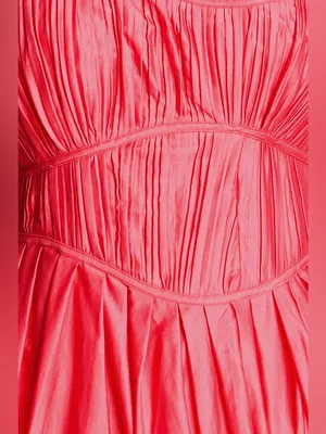 AJE Nya pleated cotton-taffeta midi dress Bubblegum UK 4 Original Price $595 thumbnail 4