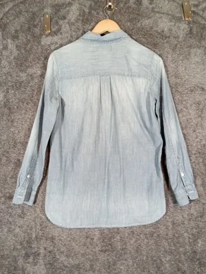Madewell Womens Chambray Denium Shirt Wash Button Cotton Western Rodeo S thumbnail 5