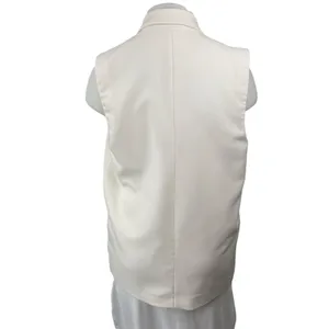 Abercrombie & Fitch White Notched Collar Sleeveless Vest Blazer Coat Jacket M thumbnail 4