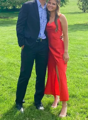 Paper Heart Red Silk Maxi Dress thumbnail 1