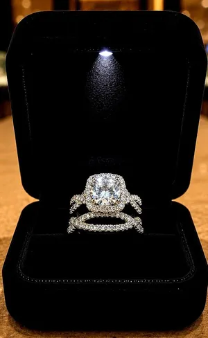 Love Eternity Set 2pc Cubic Zirconia Braided Double Band size 9 thumbnail 1
