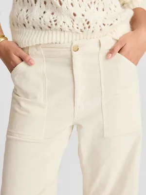 Madewell The Darted Barrel-Leg Utility Pant in Corduroy cream Women’s Sz 26 NWT thumbnail 5