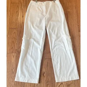 Saks 5th Avenue Threads white cotton cargo pants size 6 thumbnail 2