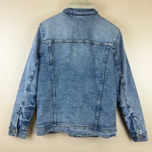 Hollister Women’s Size M Blue Denim Jacket Faux Shearling Lined thumbnail 7