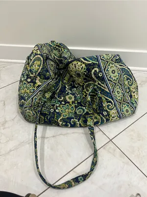 FLAWED Vera Bradley Rythm & Blue Paisley Print Travel Bag thumbnail 3