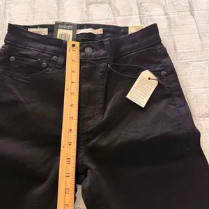 Levis 725 High Rise Bootcut Jeans Midnight Gaze Black Stretch Denim Sz 28/32 thumbnail 7