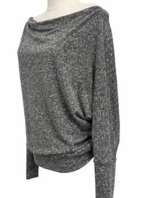 We The Free Gray Marled Off-Shoulder Dolman Top — Size Medium thumbnail 2