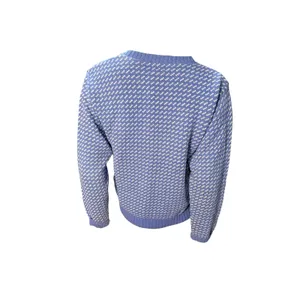 Vintage ALPS knit sweater Womens Blue‎ White Geometric Crewneck Medium thumbnail 2