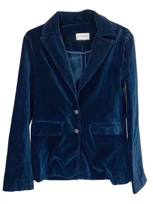 PARKER SMITH Women’s Sleek Navy Blue Versatile Velvet Blazer with Pockets Sz SM thumbnail 6