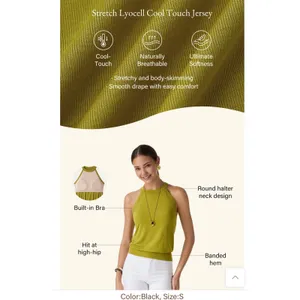 OGL Halter Neck Banded Hem Bra Tank Top Olive Green Size M Built-In Pads thumbnail 10