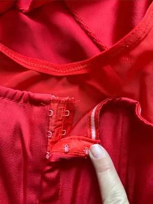 Cotton Candy Red Strapless Satin Crop Bustier Size M thumbnail 4