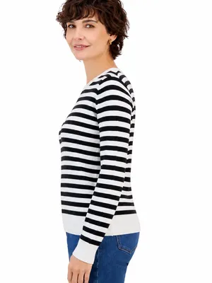 Charter Club 100% Striped Cashmere Sweater Size XL thumbnail 2