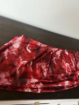 Strapless Red Floral Bodycon Dress thumbnail 3