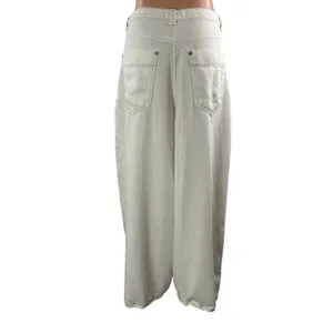 Free People We The Free Old West Slouchy White Wide Leg Baggy Denim Jeans Sz 30 thumbnail 3
