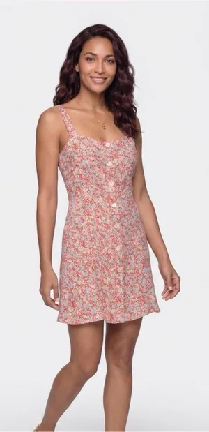 Reformation Jessa Floral Mini Dress in the Pink Dulce size 6 thumbnail 1