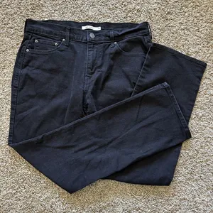 Levis‎ 505 Denim Jeans Womens 30x30 Black Dark Wash 5 Pocket Straight Leg Cotton thumbnail 1