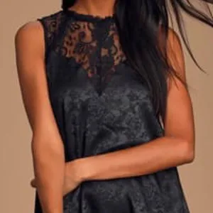 Evidently in Love Black Floral Swing Mini Dress S thumbnail 3