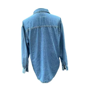 Vintage Cottagecore Autumn Embroidered Denim Shirt Harvest Teacher Western 90s M thumbnail 6