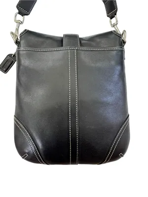 Vintage Coach Black Leather Soho Duffle Flap Crossbody Bag 9480 Y2K thumbnail 3