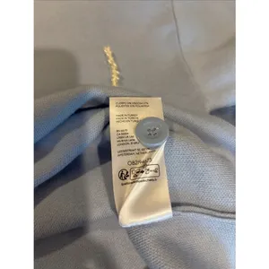 Maeve Anthropologie The Elliot Light Blue Pearl Embellished Knit Polo Top Sz SM thumbnail 4