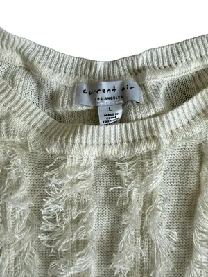 CURRENT AIR Ivory Winter White Striped Tank Top Size Large thumbnail 7