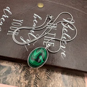 Handmade Green Swirl Pendant Necklace Whimsigoth Witchy Dark Boho thumbnail 5