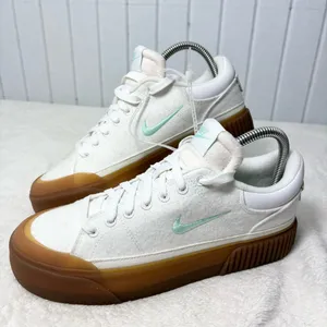 Nike Court Legacy Lift White Sneakers with Gum Soles and Mint Accents Size 8‎ thumbnail 8