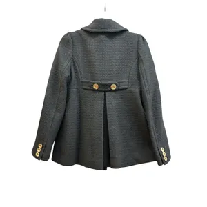 Juicy Couture Black Double-Breasted Wool‎ Blend Peacoat With Gold Buttons thumbnail 2