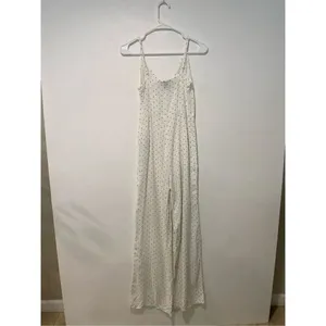Forever 21 White Polka Dot Wide Leg Jumpsuit Size Small thumbnail 2