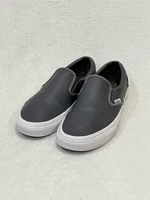Vans Classic Grey Perf Leather Slip-On in Smoked Pearl Unisex Women’s Size 9.5 thumbnail 5