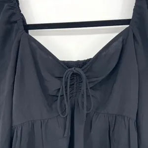 Abercrombie & Fitch Small Black Puff Sleeve Peasant Crop Top EUC Boho Whimsigoth thumbnail 3